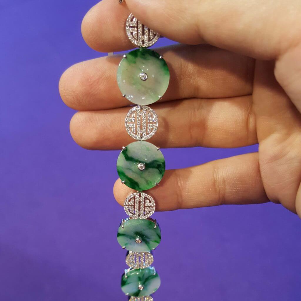 Custom made Oriental Green Jade Bracelet