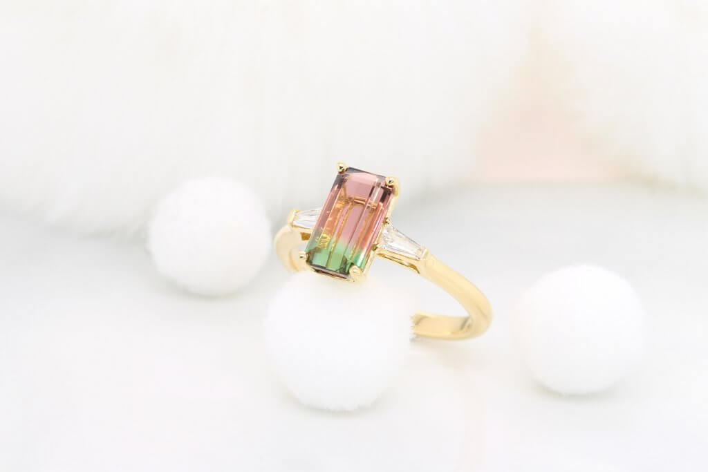 Bi-colour tourmaline watermelon tourmaline
