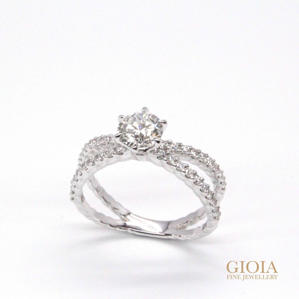 Wedding proposal with a unique dual band diamond ring, Personalised Engagement Ring | Local Custom made Jeweller