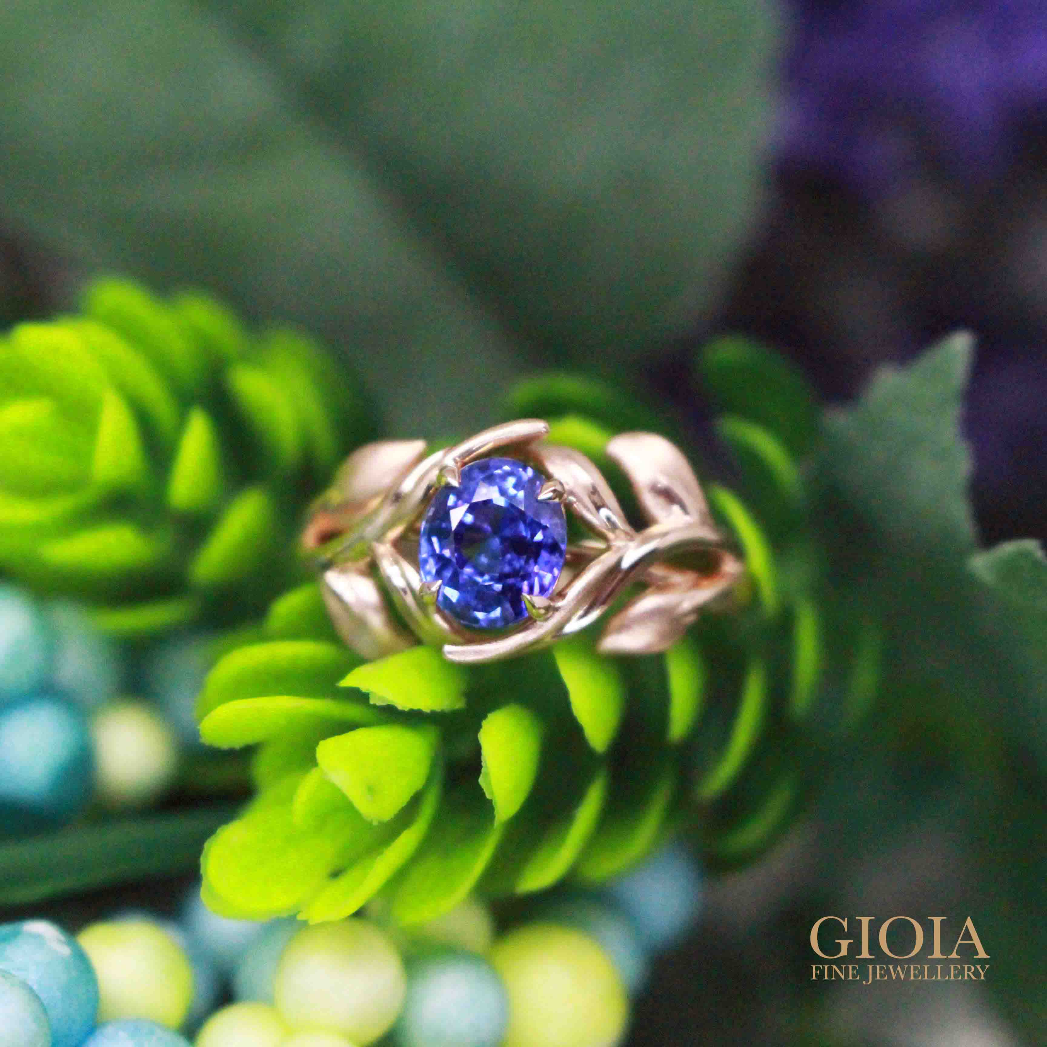 Flora Blue Sapphire Ring - Customised Engagement Ring for wedding proposal | Local Singapore bespoke Jeweller