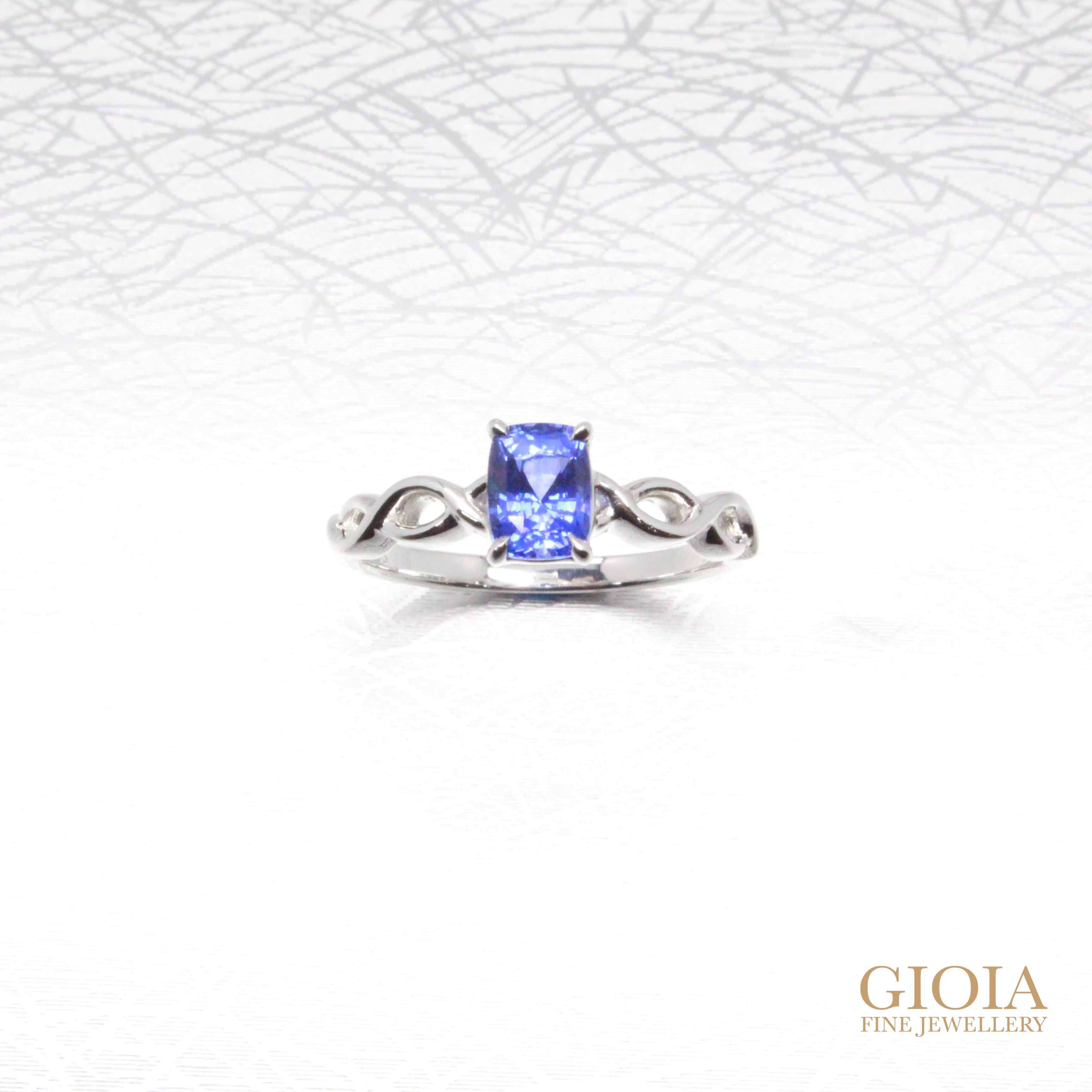 bespoke engagement-ring with blue sapphire gemstone - customised wedding engagement ring
