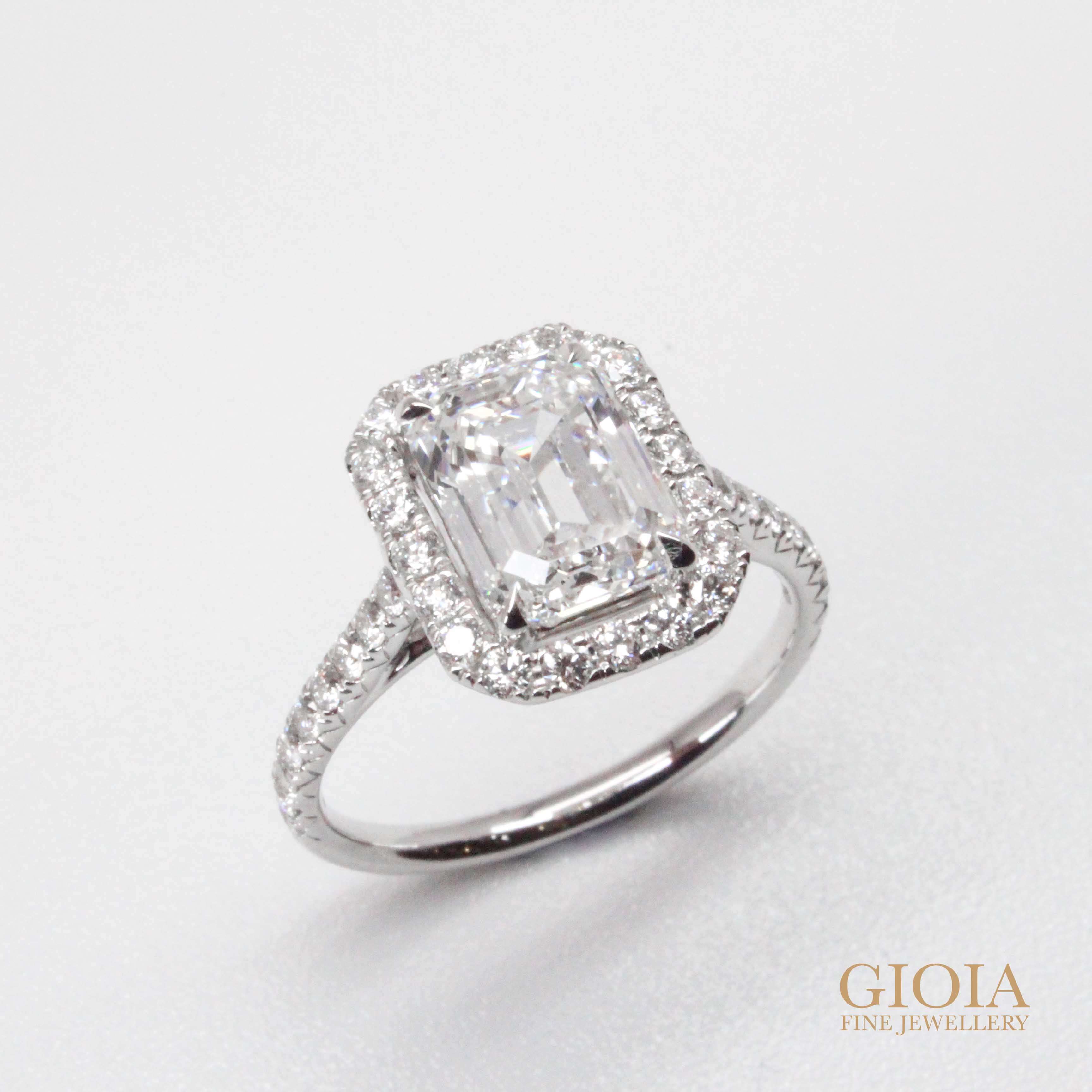 Emerald Diamond Proposal Ring