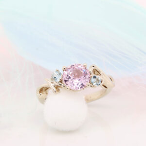 Image 6: Personalised engagement ring - Featuring a round brilliance pink sapphire Engagement Ring