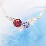 Birthstone Garnet & Tanzanite Gems hydrangea Flora Jewellery Necklace