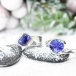 Customised Anniversary wedding bands with colour change sapphire gemstone; blue to violet, looking for a unique wedding bands customised with gemstone for anniversary | Singapore Local Private Jeweller in custom made unique wedding ring and anniversary ring