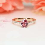 Padparadscha Sapphire Wedding Ring, customised unique design for wedding proposal - Customised Engagement Ring with orangy pink coloured gemstone, padparadscha sapphire | Local Singapore Jeweller in customised jewellery.