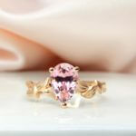Pink Tourmaline Wedding Ring customised into a floral wedding ring for a unique engagement ring for proposal. One of the most unique designs ever crafted by us in GIOIA Fine Jewellery | Local Singapore Jeweller in bespoke customised wedding ring and engagement ring with coloured gemstones.