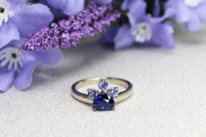 Image 4: Personalized Engagement ring with sapphire cut to an elegant and unique heartshape, this deep blue sapphire ring appears magnificent in its form. This bespoke engagement ring speaks a unique story | Local Singapore Bespoke Jeweller in Personalized Engagement ring and Wedding Jewellery.