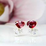 unheated Ruby Earring in Pair
