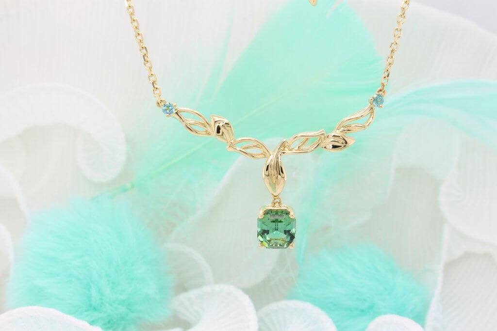 Tourmaline Flora Necklace - Jewellery Collection of Custom Jewelry in Singapore 