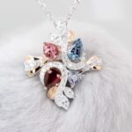 High Jewelry Family Birthstone Pigeonblood Ruby Padparadscha Sapphire Spinel Pendant attachable Bracelet Diamond Customised Fine Jewellery