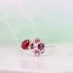 Toi Et Moi Ring with Ruby and Pink Tourmaline Fancy cut Gemstone engagement ring design for your proposal in Singapore