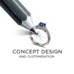 Concept Design and Customisation at GIOIA Fine Jewellery Unique engagement ring with gemstone sapphire