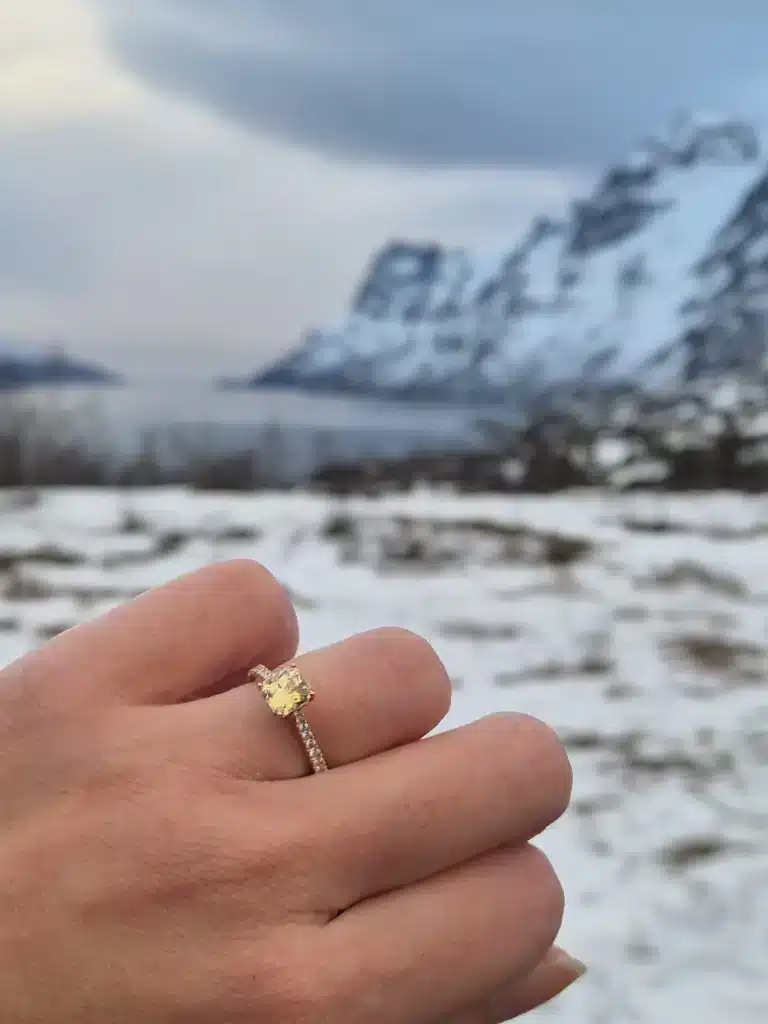 Yellow Sapphire Gemstone Engagement Ring for Proposal 