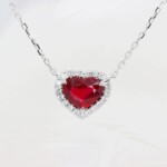 Pigeon Blood Ruby Pendant with heart shaped gemstone halo diamond - Custom jewelry with finest quality ruby gemstone Pigeon Blood Ruby Pendant with heart shaped gemstone halo diamond