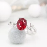 Floral Design Pigeon Blood Ruby Proposal Ring Ruby Engagement Ring pigeon blood ruby gemstone customised leaves inspired design